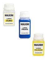 Limpa Jóias Ouro Puro 18K Platina Maxim 250Ml Grande Liquido