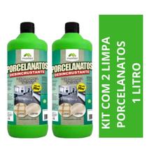Limpa porcelanatos desincrustante 1l kit com 02un alta performace maxbio