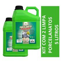 Limpa porcelanatos desincrustante 5l kit com 2un. alta performace maxbio