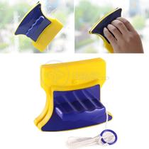 Limpa Vidro Magnético Amarelo Limpeza pelos Dois Lados Escova Rodo para Janelas Aquários Box