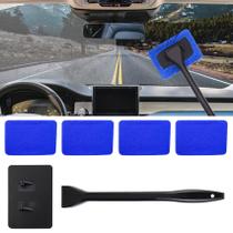 Limpa Vidros de Carro Kutyun com Cabo Extensível e 4 Panos de Microfibra Limpa Vidros de Carro Kutyun com Cabo Extensível e 4 Panos de Microfibra
