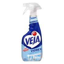 Limpa Vidros Veja Com Álcool Vidrex Secagem Rápida Sem Resíduos Com Borrifador 500ml Veja