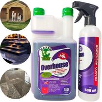 Limpador concentrado overhouse ecológico 1l + aplicador pulverizador 500ml