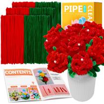 Limpador de cachimbo IOOLEEM Red Roses Flower Kit 480 unidades