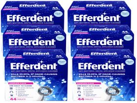 Limpador de dentaduras Efferdent Complete Clean 44 comprimidos, pacote com 6