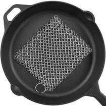 Limpador de ferro fundido Chainmail Scrubber PIBC 20x15cm de aço inoxidável