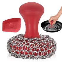 Limpador de ferro fundido Zylark 316L Chainmail Scrubber Limpador de ferro fundido Zylark 316L Chainmail Scrubber