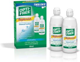 Limpador de lentes de contato Opti-Free Replenish, pacote duplo de 600 ml Limpador de lentes de contato Opti-Free Replenish, pacote duplo de 600 ml