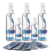 Limpador de óculos Purity Mega Pack, frascos de 60 ml e 240 mL e pano Limpador de óculos Purity Mega Pack, frascos de 60 ml e 240 mL e pano