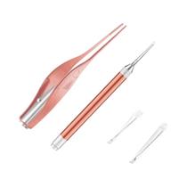 Limpador De Ouvido De Bebê Led, Colher De Silicone, Removedor De Cera De Ouvido Com Luz De Flash,