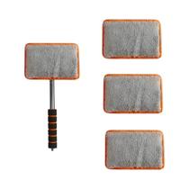 Limpador De Para-brisa Telescópico Para Carro, 4 Peças, Cabo De Metal, Pano De Limpeza De Vidro Para