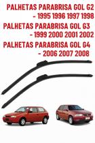 Limpador de parabrisa dianteiro palhetas silicone GOL G2 1995 A 1999 G3 1999 A 2005 G4 2006 A 2008