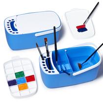 Limpador de pincéis GAMENOTE com paleta e alça azul