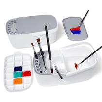 Limpador de pincéis GAMENOTE com paleta e alça branco+cinza