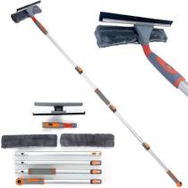 Limpador de rodo de janelas Lomida 2 em 1 com poste de extensão de 62 cm Limpador de rodo de janelas Lomida 2 em 1 com poste de extensão de 62 cm