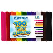 Limpador de tubos EXTRIC 100 Chenille Stems 10 cores variadas