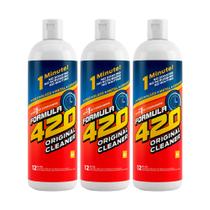 Limpador de tubos Fórmula 420 Glass Metal Ceramic 355ml, pacote com 3 Limpador de tubos Fórmula 420 Glass Metal Ceramic 355ml, pacote com 3