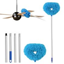 Limpador de ventilador de teto Duster Heonay Reutilizável Microfibra Azul Limpador de ventilador de teto Duster Heonay Reutilizável Microfibra Azul