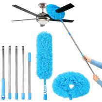 Limpador de ventilador de teto Duster iHUFeather com poste de extensão azul