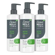 Limpador DOVE MEN + CARE Advanced Care Acne Clear 500 ml, pacote com 3