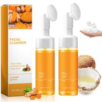 Limpador facial JISKG Turmeric Glow Wash com escova, 2 unidades Limpador facial JISKG Turmeric Glow Wash com escova, 2 unidades