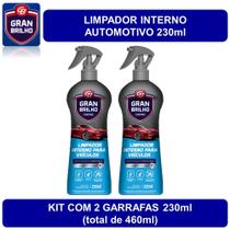 Limpador Interno Automotivo Gran Brilho 230ml - kit c/ 2 unds