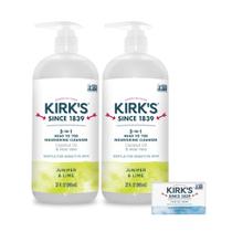 Limpador Kirk's 3 em 1, nutritivo da cabeça aos pés, 960 ml, pacote com 2 unidades Limpador Kirk's 3 em 1, nutritivo da cabeça aos pés, 960 ml, pacote com 2 unidades