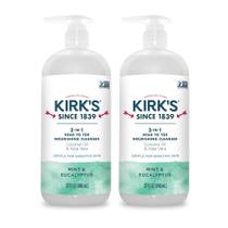 Limpador líquido Kirk's 3 em 1, nutritivo da cabeça aos pés, 960 ml, 2 unidades Limpador líquido Kirk's 3 em 1, nutritivo da cabeça aos pés, 960 ml, 2 unidades