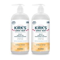 Limpador líquido Kirk's 3 em 1, nutritivo da cabeça aos pés, 960 ml, pacote com 2 unidades Limpador líquido Kirk's 3 em 1, nutritivo da cabeça aos pés, 960 ml, pacote com 2 unidades