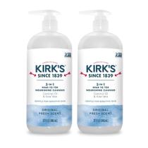 Limpador líquido Kirk's 3 em 1, nutritivo da cabeça aos pés, 960 ml Limpador líquido Kirk's 3 em 1, nutritivo da cabeça aos pés, 960 ml