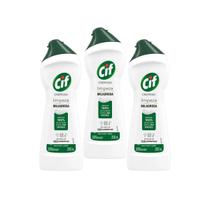 Limpador Multiuso Cif Cremoso Limpeza Milagrosa Limão Kit 3 Limpador Multiuso Cif Cremoso Limpeza Milagrosa Limão Kit 3