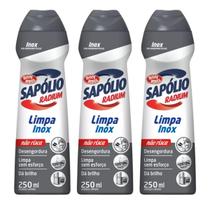 Limpador Multiuso Cremoso Sapólio Radium 250ml Fórmula Potente para Brilho Imediato sem Danificar Inox, Vidro ou Alumínio