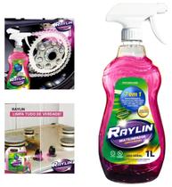 Limpador Multiuso Raylin 1 Litro Desengordurante Limpeza Pesada