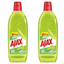 Limpador Perfumado Ajax Limpeza Pesada Fresh Limão 1 Litro Kit com 2 Limpador Perfumado Ajax Limpeza Pesada Fresh Limão 1 Litro Kit com 2