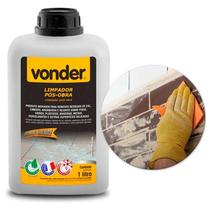 Limpador Pós-Obra 1 Litro Vonder Produto inovador para remover resíduos de cal, cimento