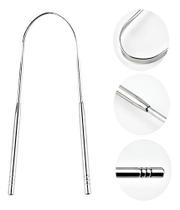 Limpador Raspador De Língua Em Aço Inox Para Higiene Bucal Tira Sujeira Limpador Raspador De Língua Em Aço Inox Para Higiene Bucal Tira Sujeira
