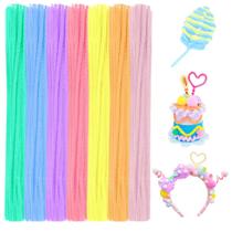 Limpadores de cachimbo Anvin, 100 unidades de caules de chenille, 6 mm x 30 cm, Macaron Limpadores de cachimbo Anvin, 100 unidades de caules de chenille, 6 mm x 30 cm, Macaron