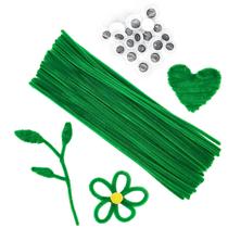 Limpadores de cachimbo artesanais Clamecy Green com Wiggle Eyes 100 unidades