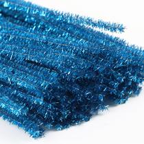 Limpadores de cachimbo Brueyart 100PCS Lake Blue Chenille Stems 30cm