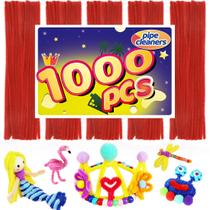 Limpadores de cachimbo Bundooraking 1000 unidades vermelhas 6,5 mm x 30,5 cm