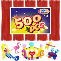 Limpadores de cachimbo Bundooraking 500 unidades vermelhas 6,5 mm x 30,5 cm