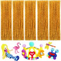 Limpadores de cachimbo Bundooraking Golden Glittery 200 unidades 6,5 mm x 30,5 cm