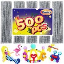 Limpadores de cachimbo Bundooraking Silver Glitter 500 unidades