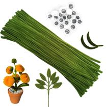 Limpadores de cachimbo Cldamecy Olive Green 100 unidades com 20 olhos arregalados