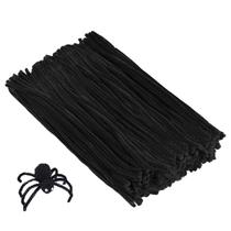 Limpadores de cachimbo Cuttte 300 peças de caules de chenille preto 6 mm x 30 cm