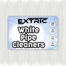 Limpadores de cachimbo EXTRIC 100 unidades com hastes de chenille brancas 6 mm x 30 cm