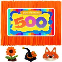 Limpadores de cachimbo GAGANIU 500 unidades para artesanato, caules de chenille, laranja