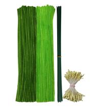 Limpadores de cachimbo HARMOSO Green 200 unidades para artesanato com kit de flores