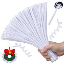 Limpadores de cachimbo Hssugi 100 unidades de suprimentos para artesanato de Natal brancos