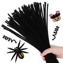 Limpadores de cachimbo Hssugi 100 unidades de suprimentos para artesanato de Natal pretos